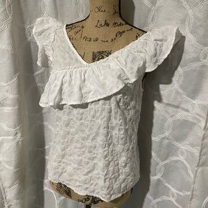 A NEW DAY ~ White linen top XS